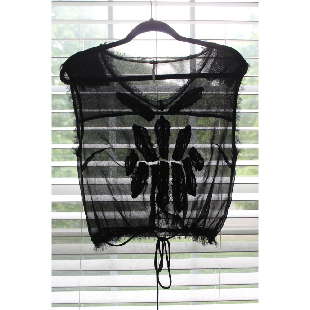 Free People Black Sheer Top